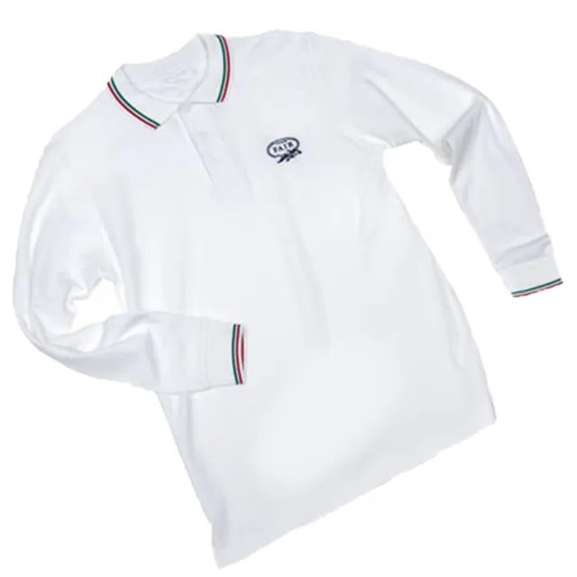 FAIR Polo manche longue blanc logo tricolore