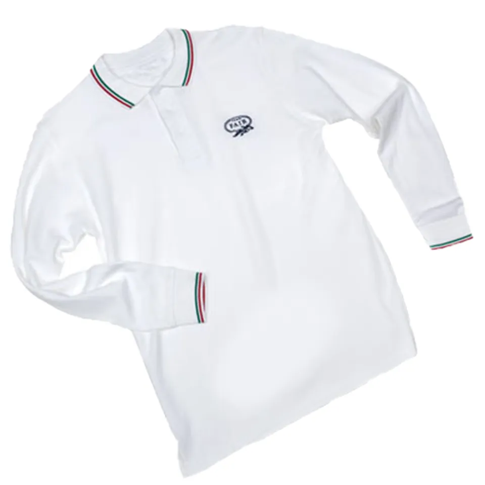 FAIR Polo manche longue blanc logo tricolore