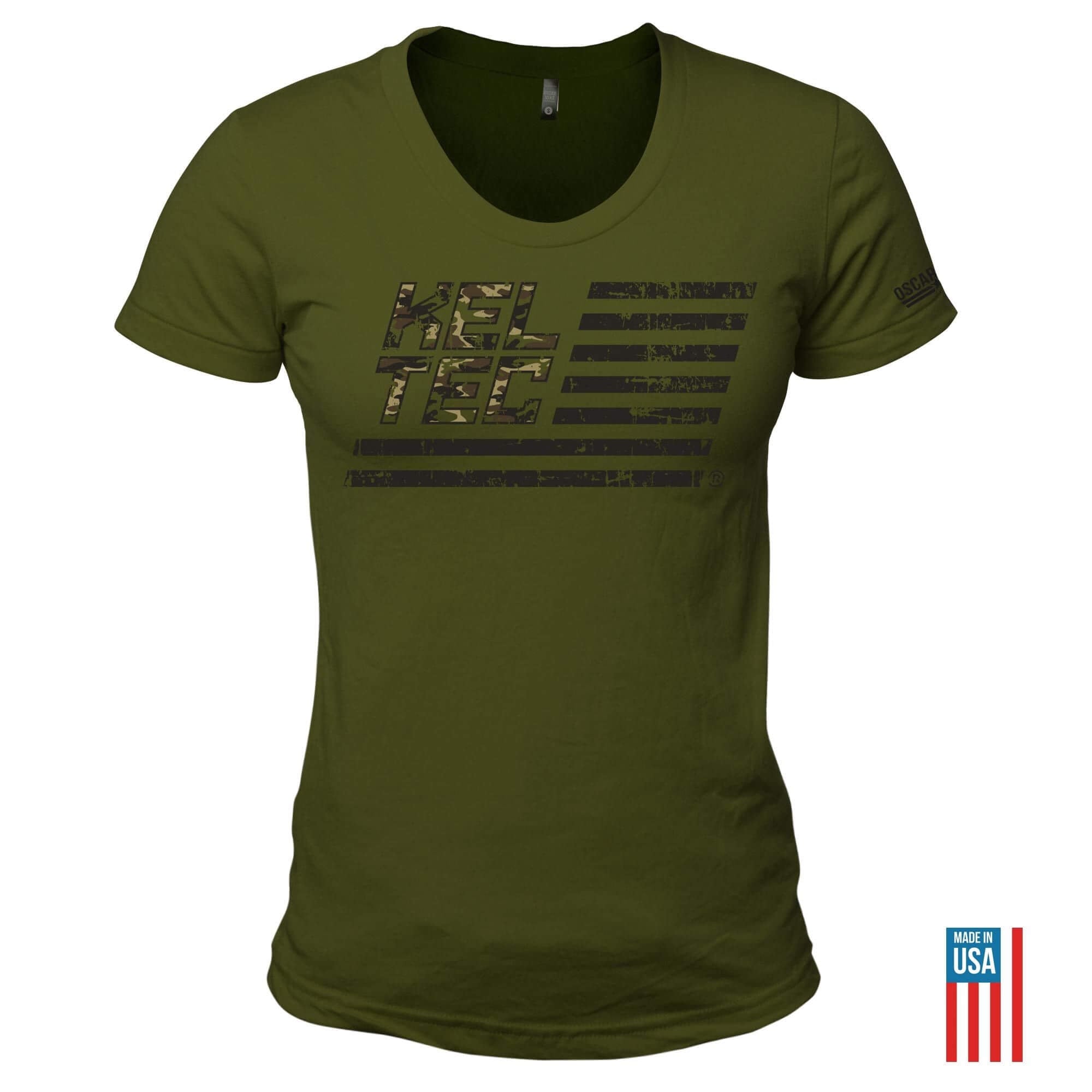 Keltec Olive Camo Flag t-shirt femme olive