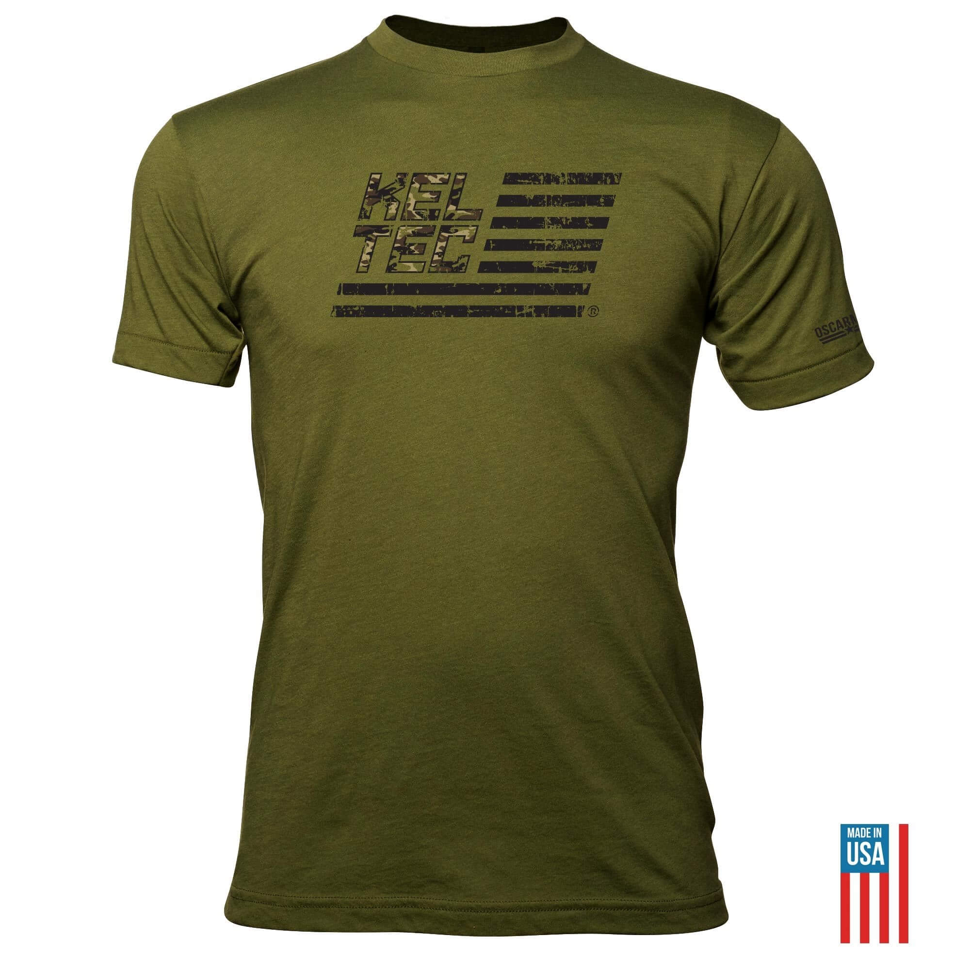 Kel-Tec T-Shirt Olive Camo Flag Coton