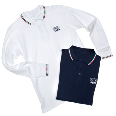 FAIR polo manches longues chasse coton logo tricolore