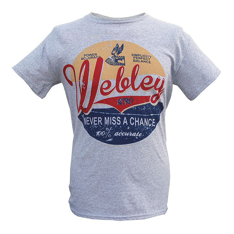 Webley T-shirt coton publicité vintage taille L