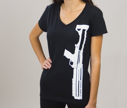 KelTec KSG T-shirt col V femme noir