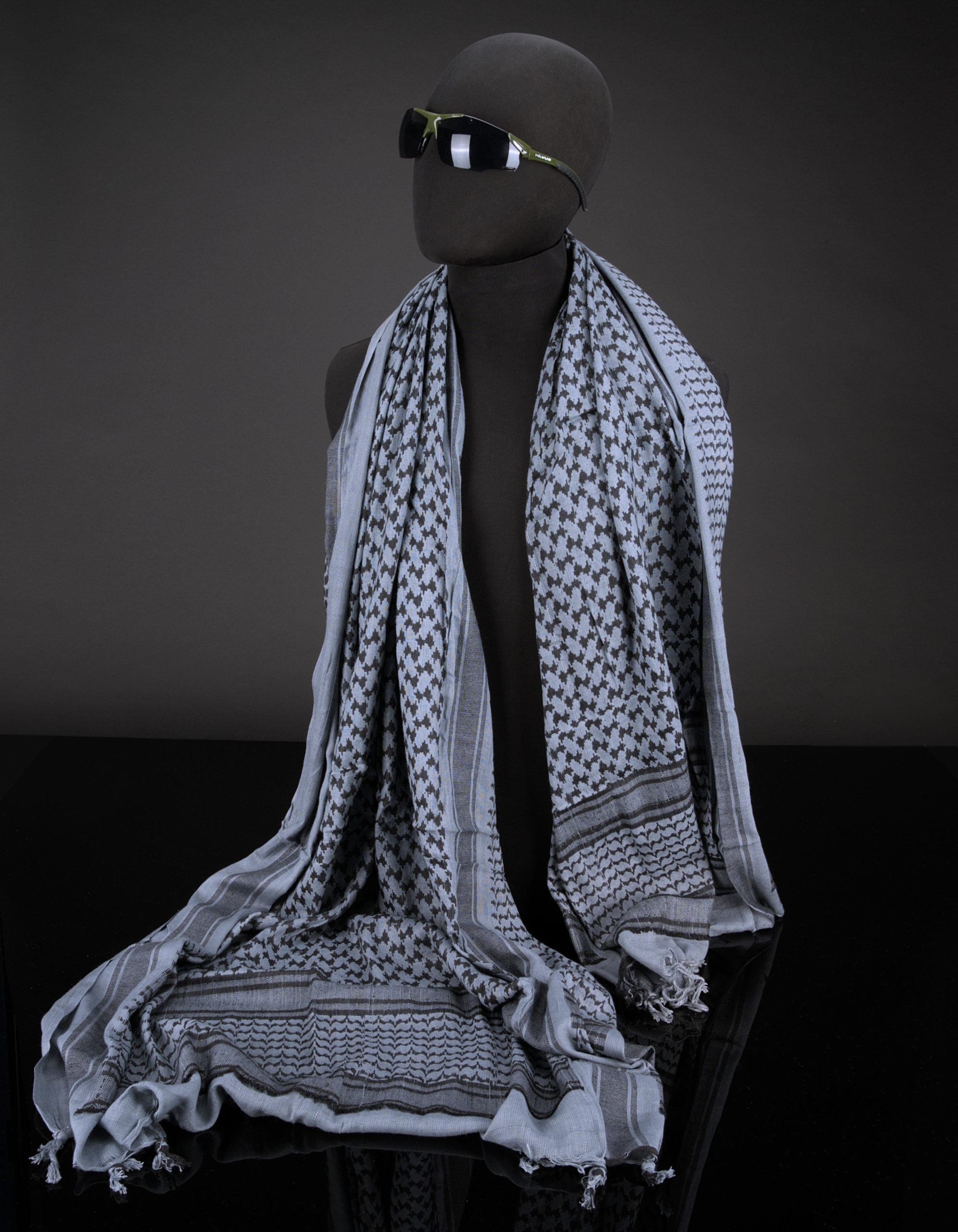 Silverback SBA-HEG-01 shemagh XXL 200x100 bleu gris coton