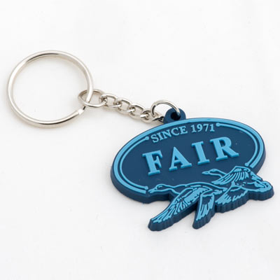 FAIR porte-clés caoutchouc bleu logo