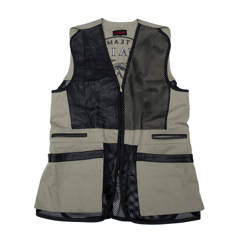 FAIR Gilet de tir beige filet 2 poches gaucher