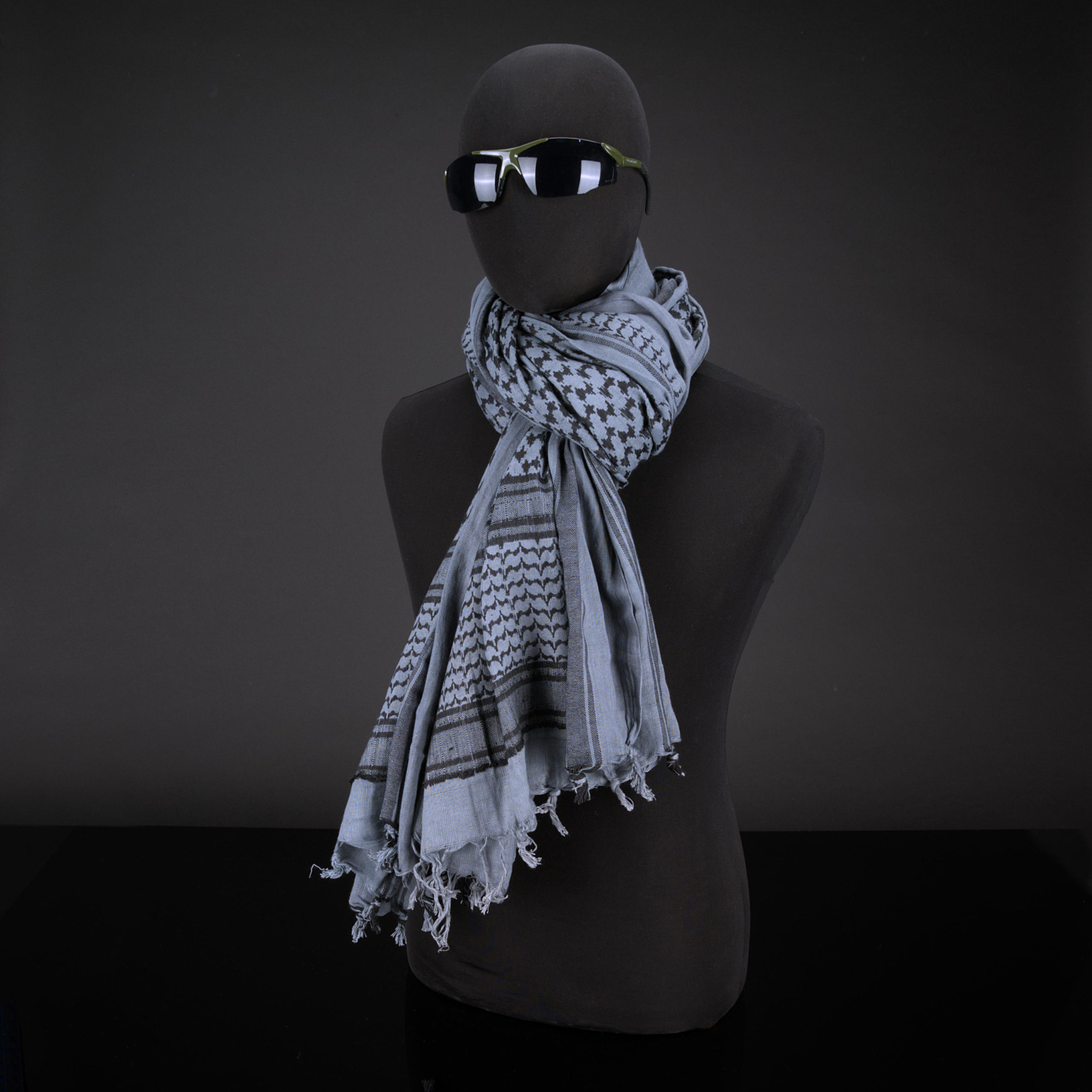Silverback SBA-HEG-01 shemagh XXL 200x100 bleu gris coton