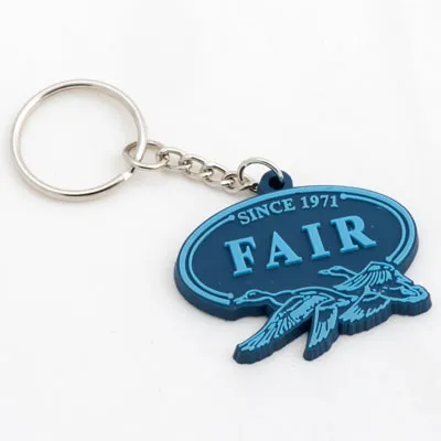 FAIR porte-clés caoutchouc bleu logo
