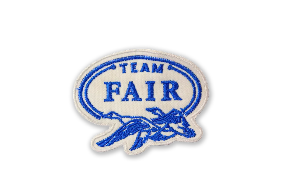 FAIR Patch écusson logo noir fond blanc à coudre