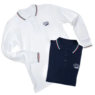 FAIR polo manches longues chasse coton logo tricolore