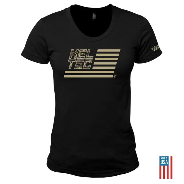 Keltec Black Camo Flag t-shirt femme noir coton